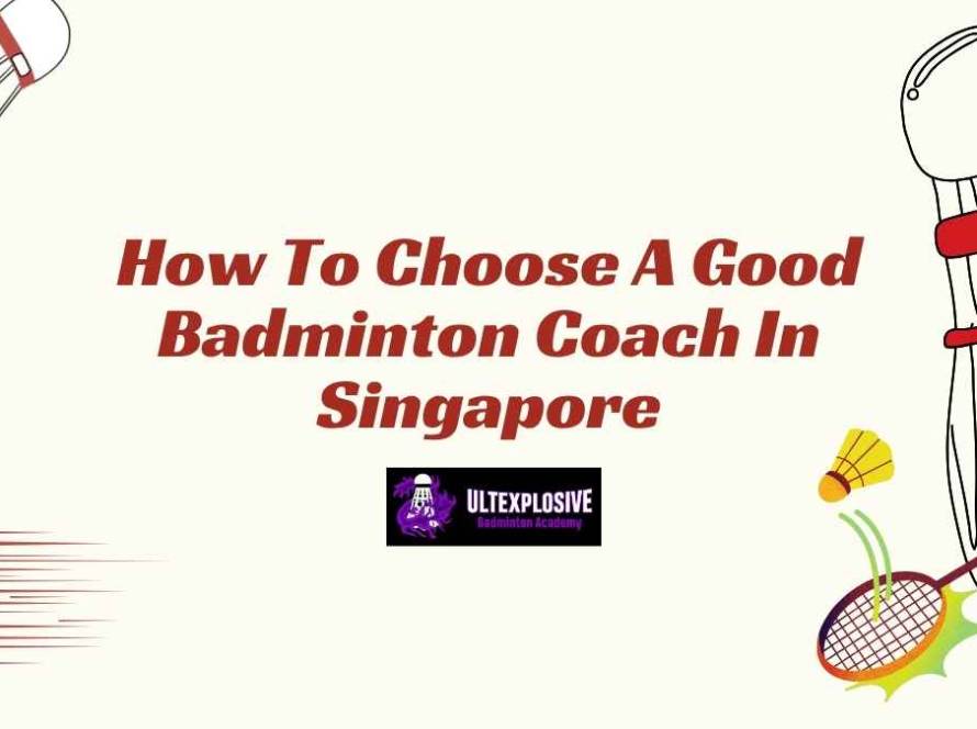 Badminton coach guiding an adult player during training in Singapore